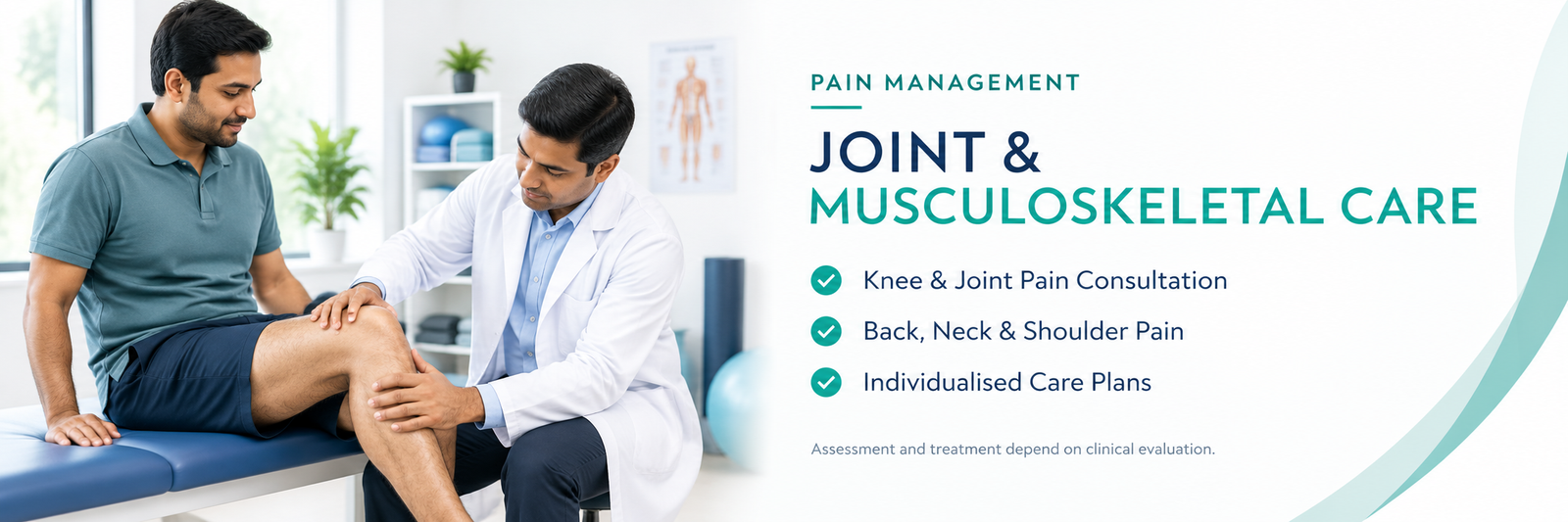 Knee joint back and neck pain management consultation in Delhi